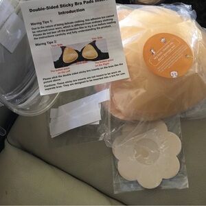 Sticky Bra Pad Inserts | Double Sided ~ C cup ~ nipple covers & tape NEW